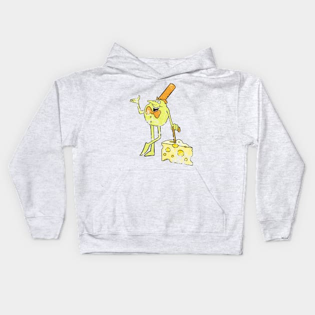 Timer Hunk of Cheese Kids Hoodie by retrorockit